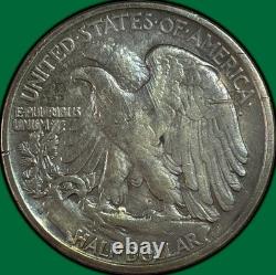 1918-D Walking Liberty Half Dollar Very Fine VF Coin, Scrape #41278