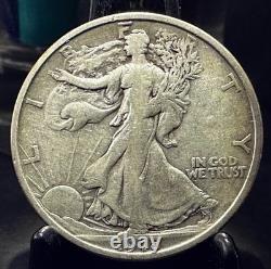 1918 D Walking Liberty Silver Half Dollar 50c Excellent Shape