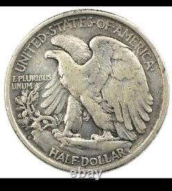 1918 D Walking Liberty Silver Half Dollar Extremely Fine XF Details