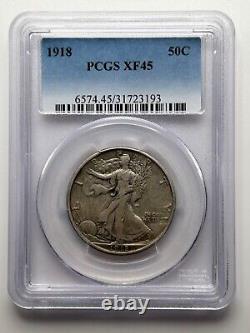 1918 P Walking Liberty Half Dollar PCGS XF45 (PCGS Population 88)