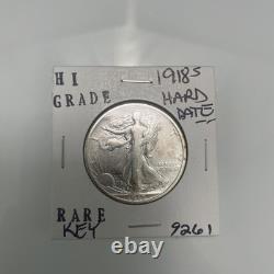 1918 S Liberty Walking Silver Half Dollar Hi Grade U. S. Mint Rare Coin 9261
