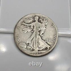 1919-D WALKING LIBERTY HALF DOLLAR 90% SILVER FINE Nice U. S. Coin Rare Key Date