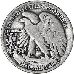 1919 D Walking Liberty Half Dollar 90% Silver Very Good VG See Pics F080