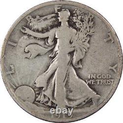 1919 Liberty Walking Half Dollar F Fine 90% Silver 50c Coin SKUI7263
