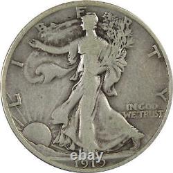 1919 S Liberty Walking Half Dollar F Fine 90% Silver 50c SKUI4889