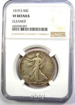 1919-S Walking Liberty Half Dollar 50C Certified NGC VF Details Rare Date