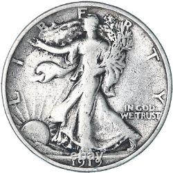 1919 Walking Liberty Half Dollar 90% Silver Fine FN See Pics T839