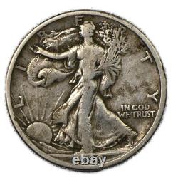 1920-D Denver Walking Liberty Silver Half 50c Very Fine VF+ Details
