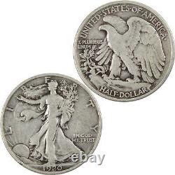 1920 D Liberty Walking Half Dollar F Fine 90% Silver 50c SKUI4367