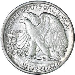 1920 D Walking Liberty Half Dollar 90% Silver Extra Fine Cleaned See Pics E172