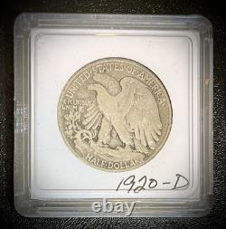 1920-D Walking Liberty Half Dollar Very Fine VF US Silver Coin