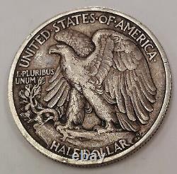1920-D Walking Liberty Silver Half Dollar Grading VF Nice Uncleaned Coin w27