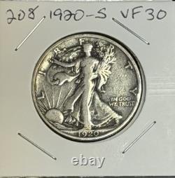 1920-S VF++ Walking Liberty Half Dollar Beautiful