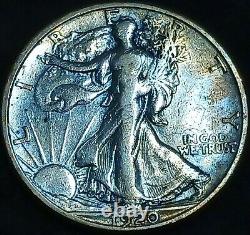 1920-S Walking Liberty Silver Half DollarBetter DateVF+ DetailsToned