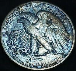 1920-S Walking Liberty Silver Half DollarBetter DateVF+ DetailsToned