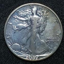 1920-S Walking Liberty Silver Half DollarBetter DateVF+ DetailsToned