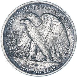 1920 Walking Liberty Half Dollar 90% Silver AU+ Dark Reverse See Pics E804