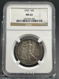 1920 Walking Liberty Silver Half Dollar 50c NGC MS62