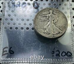 1920-d Silver Walking Liberty Half Dollar E6