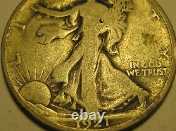 1921-D 90% Silver Walking Liberty Half Dollar VG KEY DATE