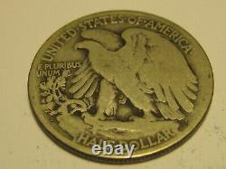 1921-D 90% Silver Walking Liberty Half Dollar VG KEY DATE