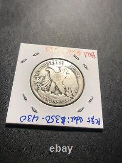 1921-D Denver Mint Silver Walking Liberty Half Dollar KEY DATE, VG. Nice Detai