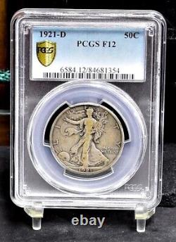 1921-D Liberty Walking Half Dollar PCGS F12 (#46952)