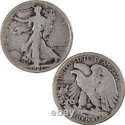 1921 D Liberty Walking Half Dollar VG Very Good 90% Silver 50c US Coin