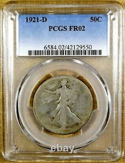 1921-D PCGS FR02 Walking Liberty Half Dollar Key Date
