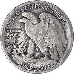 1921 D Walking Liberty Half Dollar 90% Silver Reverse Stains GD See Pics I139