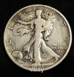 1921 D Walking Liberty Half Vg/fine