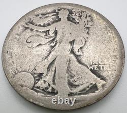 1921-D Walking Liberty Silver Half Dollar 50c, Denver Sought Key Date FR Lowball