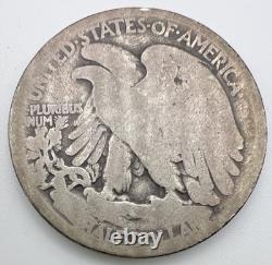 1921-D Walking Liberty Silver Half Dollar 50c, Denver Sought Key Date FR Lowball