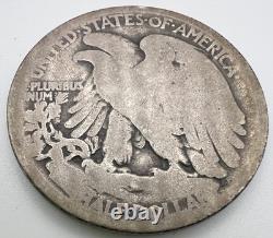 1921-D Walking Liberty Silver Half Dollar 50c, Denver Sought Key Date FR Lowball