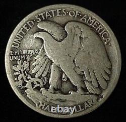 1921-D Walking Liberty Silver Half Dollar RARE Key-Date G-VG GOOD-VERY GOOD