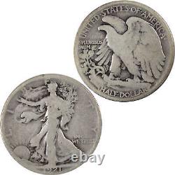 1921 Liberty Walking Half Dollar G Good 90% Silver 50c Coin SKUI7242
