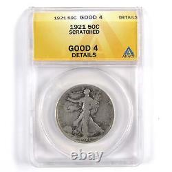 1921 Liberty Walking Half Dollar G Good Details ANACS 90% Silver 50c US Coin