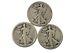1921 P D S Trio Walking Liberty Silver Half Dollar Set Good Ag-vg 50c 2