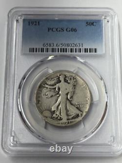 1921 P Walking Liberty Half Dollar PCGS G6 (PCGS Pop 604-Total Mintage 246k)
