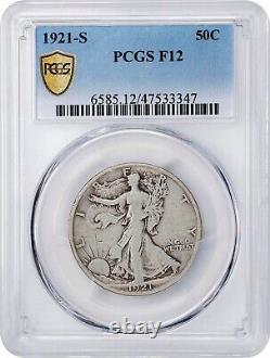 1921-S 50C PCGS F12 Walking Liberty Silver Half Dollar 533347