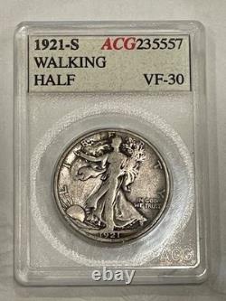1921-S 50¢ Walking Liberty Half Dollar Very Solid Looking Coin