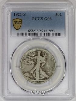 1921-S 50c Silver Walking Liberty Half Dollar PCGS G06 Low Mintage