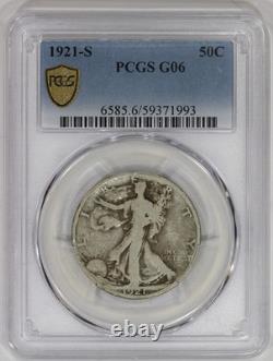 1921-S 50c Silver Walking Liberty Half Dollar PCGS G06 Low Mintage