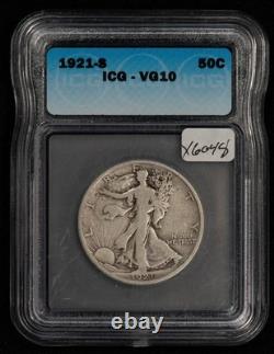1921-S 50c Walking Liberty Silver Half Dollar ICG VG 10 SKU-X6048