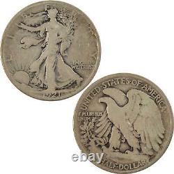 1921 S Liberty Walking Half Dollar F Fine 90% Silver 50c SKUI10081