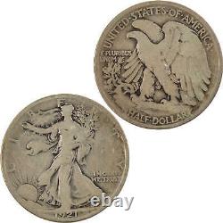 1921 S Liberty Walking Half Dollar F Fine 90% Silver 50c SKUI10081