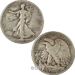 1921 S Liberty Walking Half Dollar F Fine 90% Silver 50c SKUIPC7254