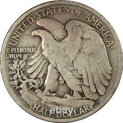 1921 S Liberty Walking Half Dollar F Fine 90% Silver 50c SKUIPC7254