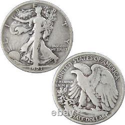 1921 S Liberty Walking Half Dollar F Fine Silver 50c SKUEbay630