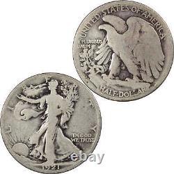 1921 S Liberty Walking Half Dollar G Good 90% Silver 50c US Coin Collectible